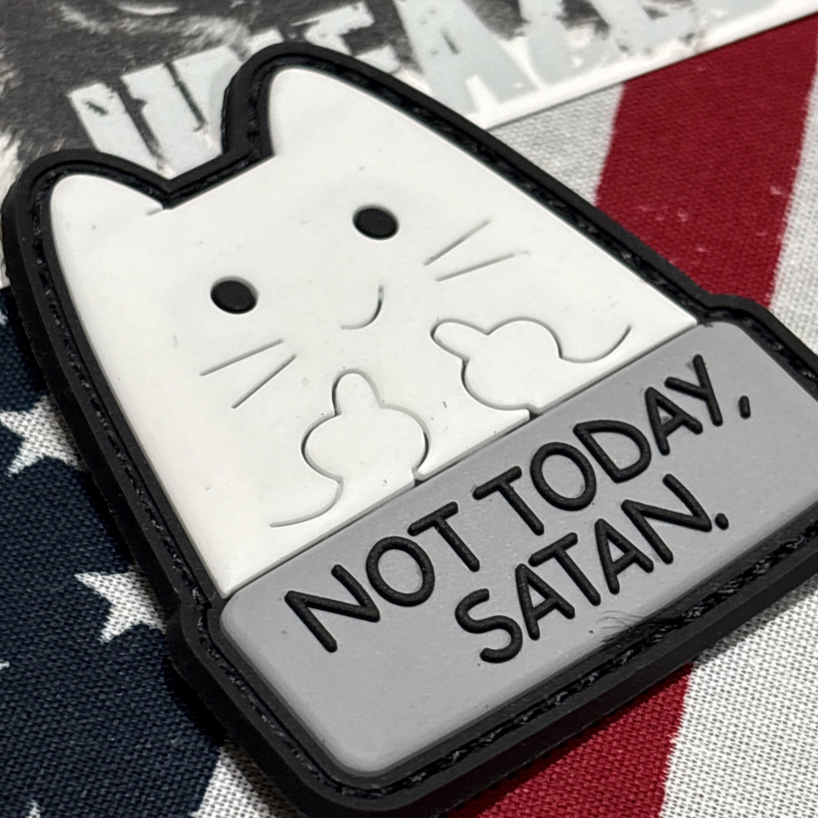 Not Today Flippin Birds Kat PVC Tactical Hook & Loop Patch Rubber 3d