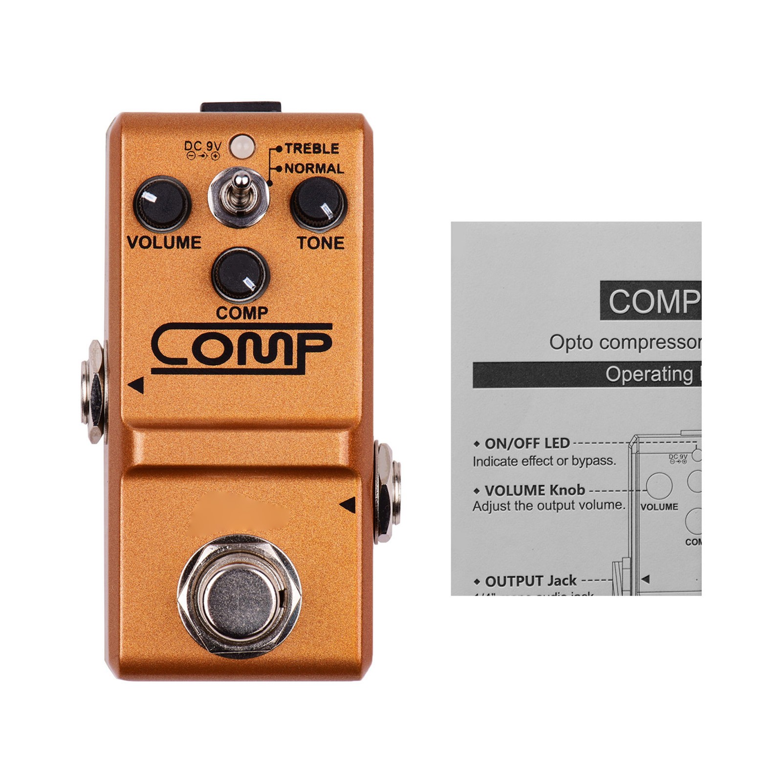 Rowin Compressor Guitar Effect Pedal True Bypass For Musicians Metal Recommended