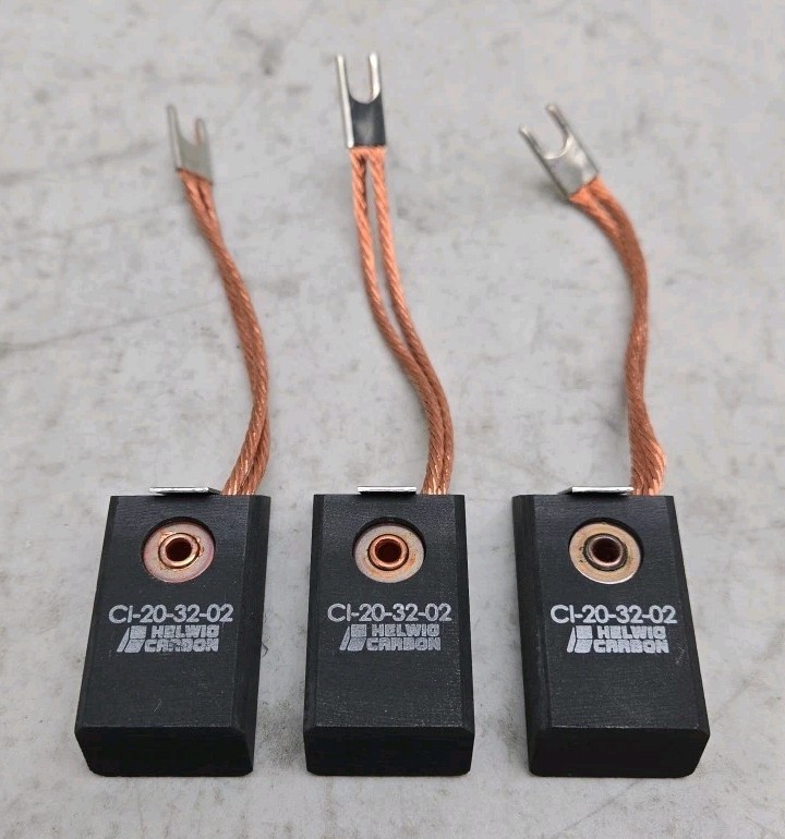 3 Pack Helwig Carbon CI-20-32-02 Rivited Electric Carbon Brush 2"x 1" x 5/8" New