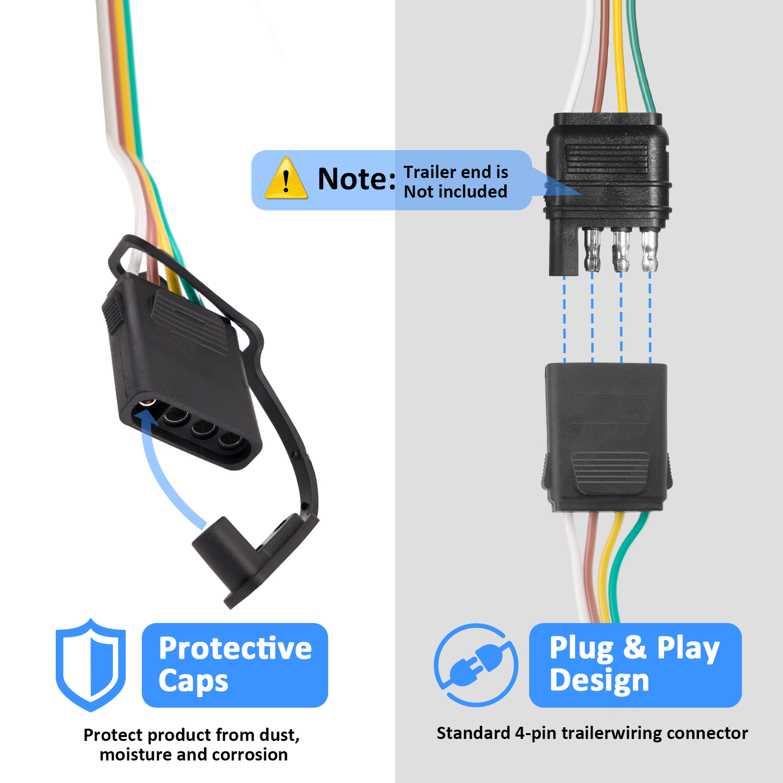 For 2016-2022 Honda Pilot - Trailer Tow Light Wiring Harness Connector