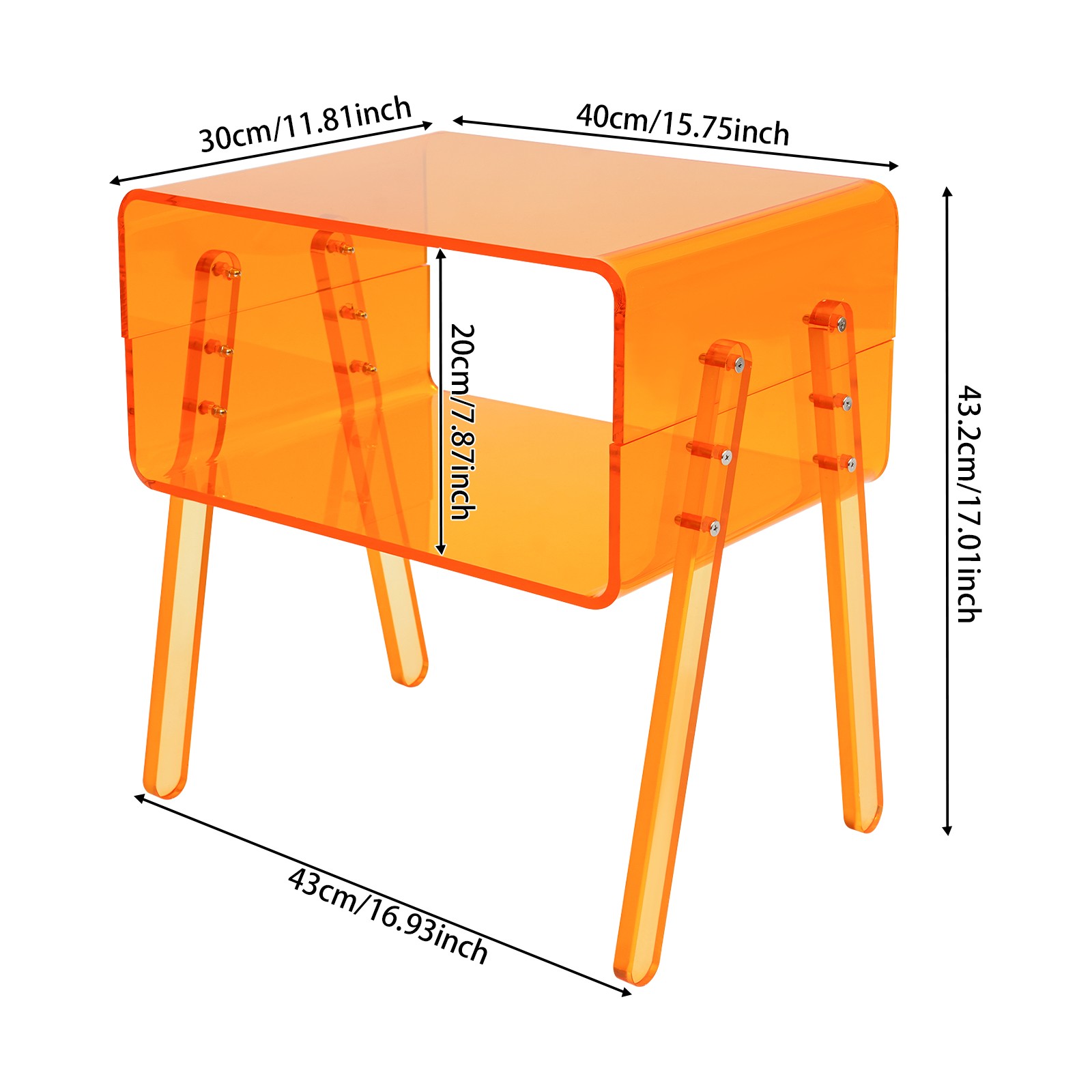 Acrylic Storage Rack Mobile Storage Cart Storage Rack for Kitchen Bathroom
