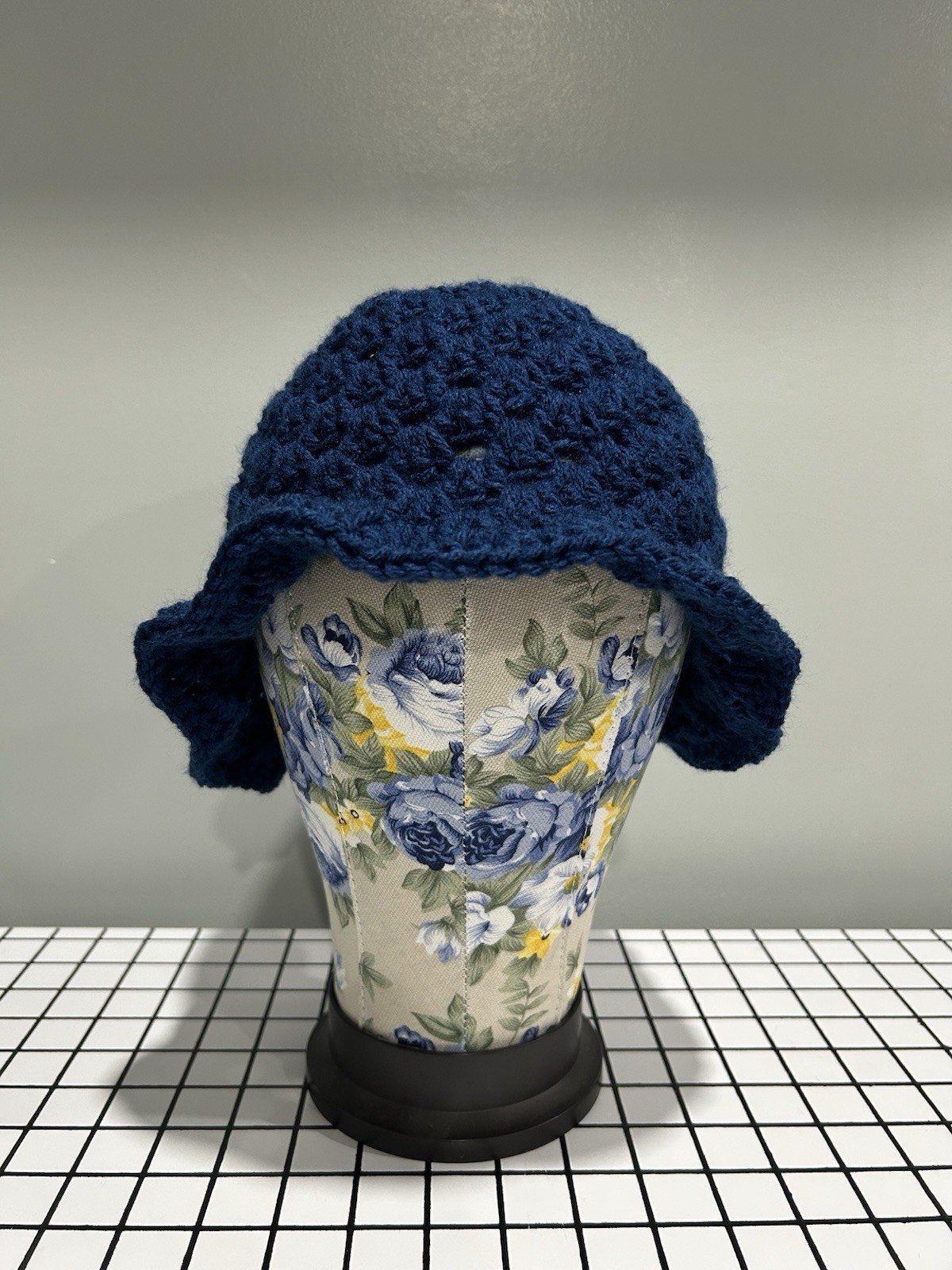 Handmade Blue Crochet Bucket Hat