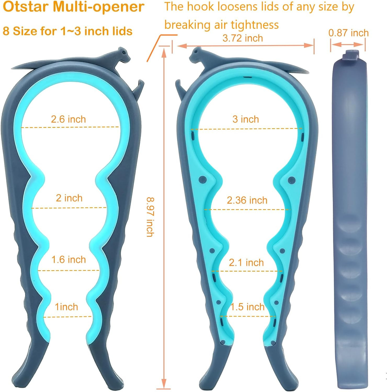6-In-1 Jar Opener & Bottle Opener Set for Weak Hands - Multi-Function Kitchen Op