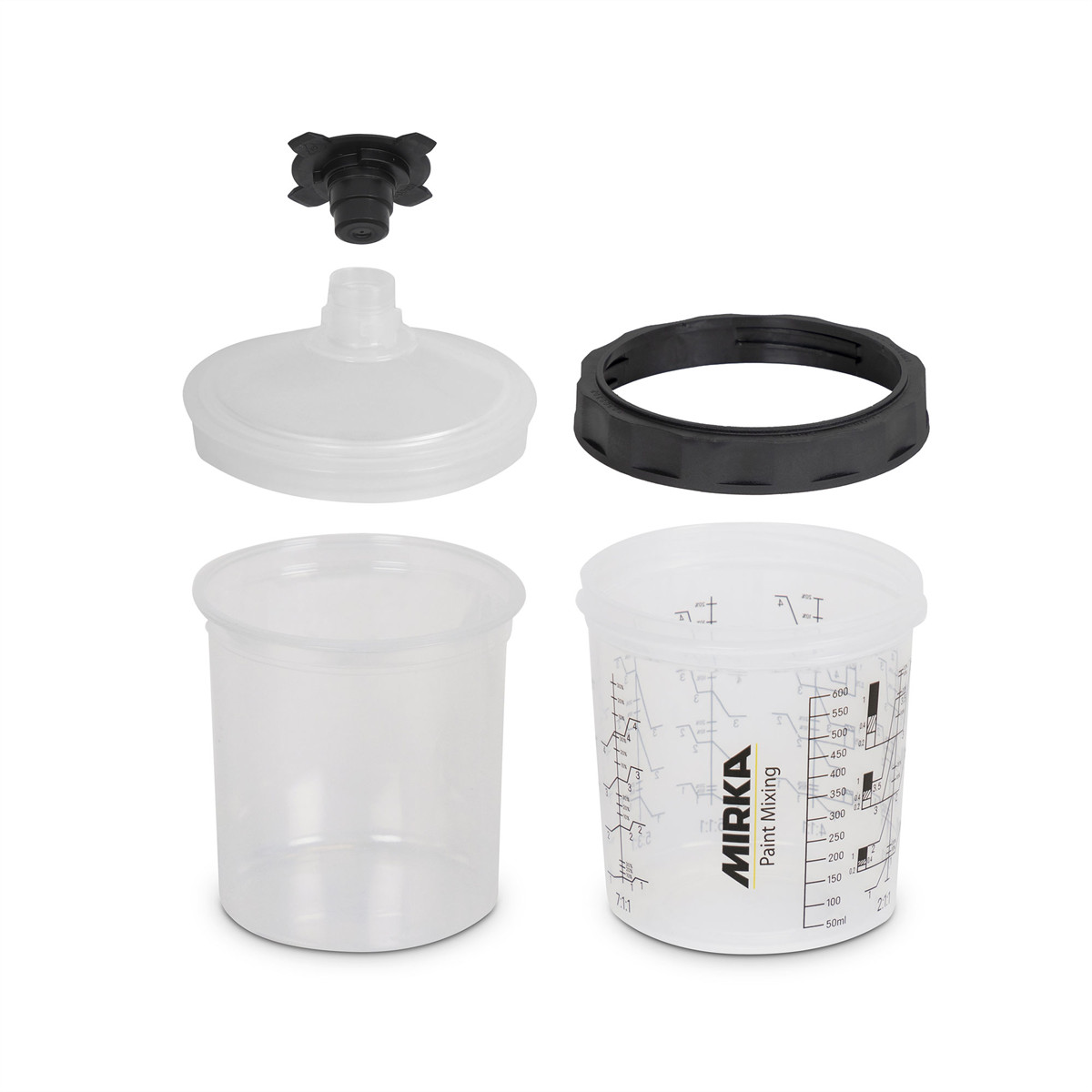 Mirka Abrasives Paint Cup System 400ml, Filter Lid 125Â�m, 50/Pack