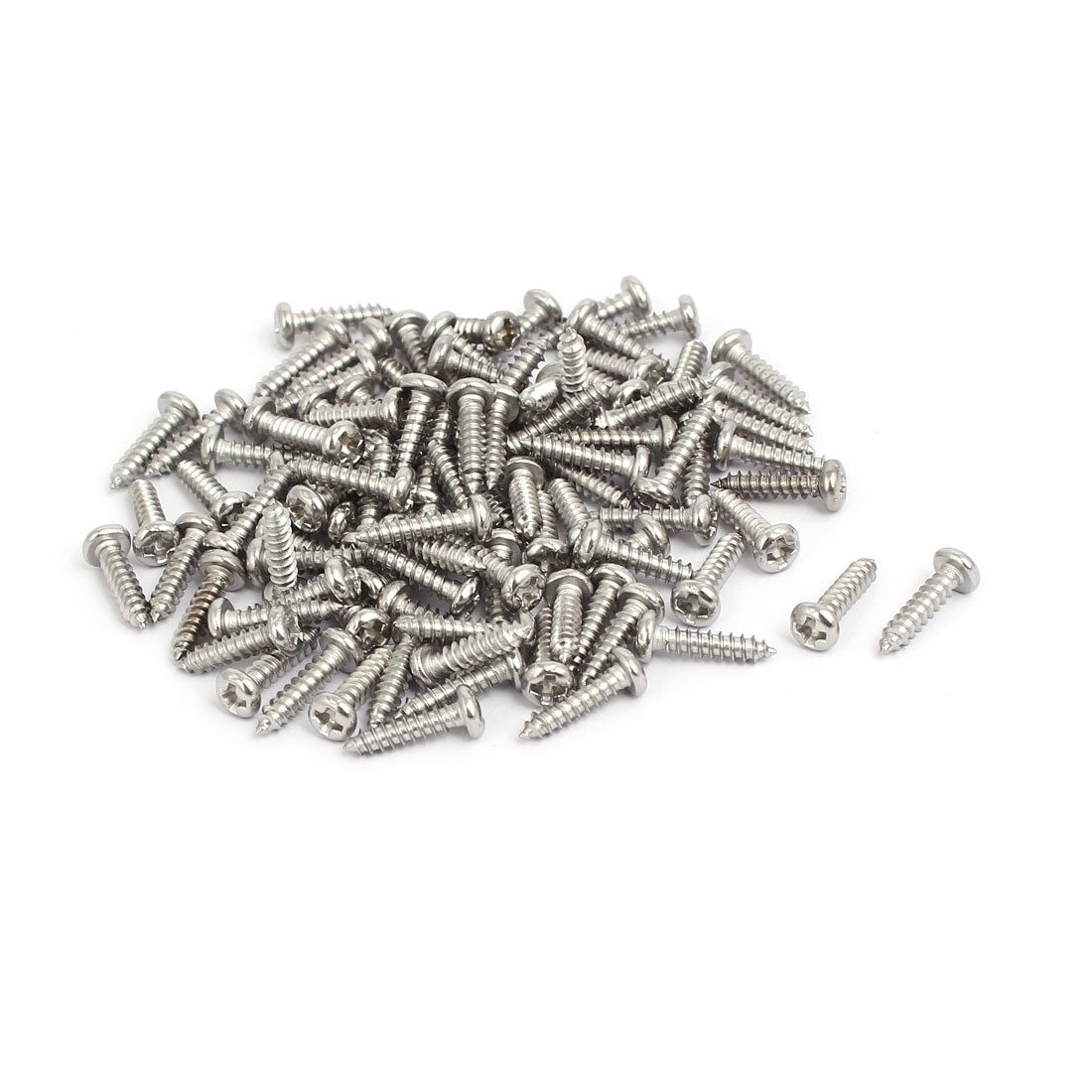 M3x12mm 304 Stainless Steel Phillips Round Pan Head Self Tapping Screws 100pcs
