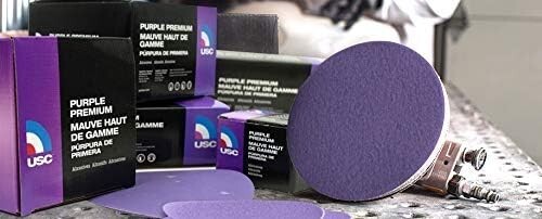6" PSA 120G Purple Disc DA 50P 50 Pack Film Back USC 991308 Premium Abrasives