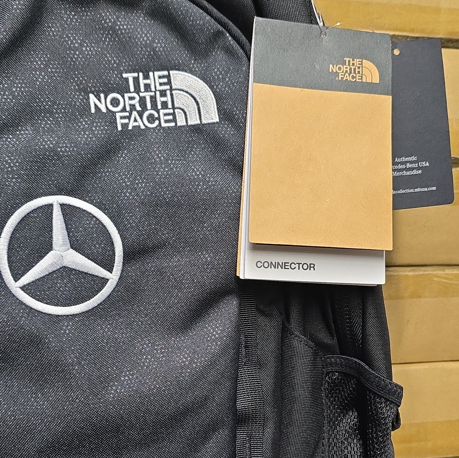 The North Face Connector Black Backpack Zip Closure Logo Accent