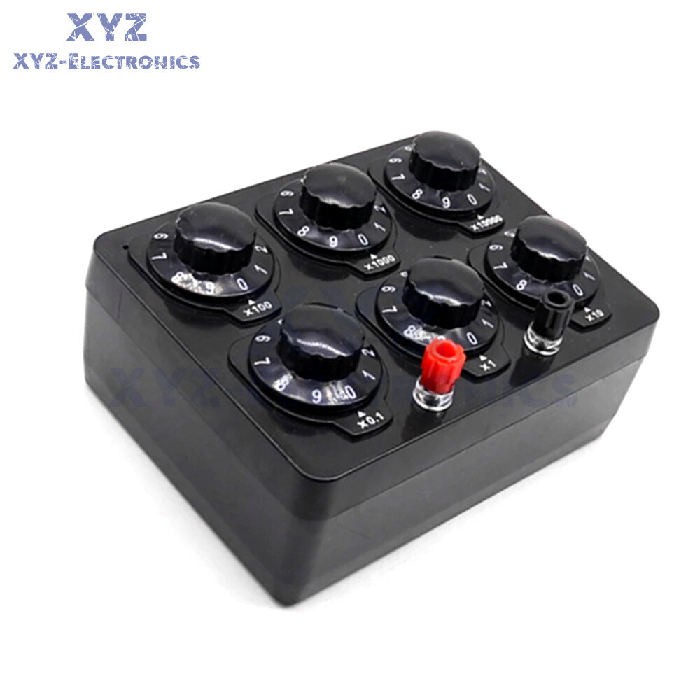 0-99999Ohm 6knobs Simple Resistance Box Resistor Electricity Teaching Instrument