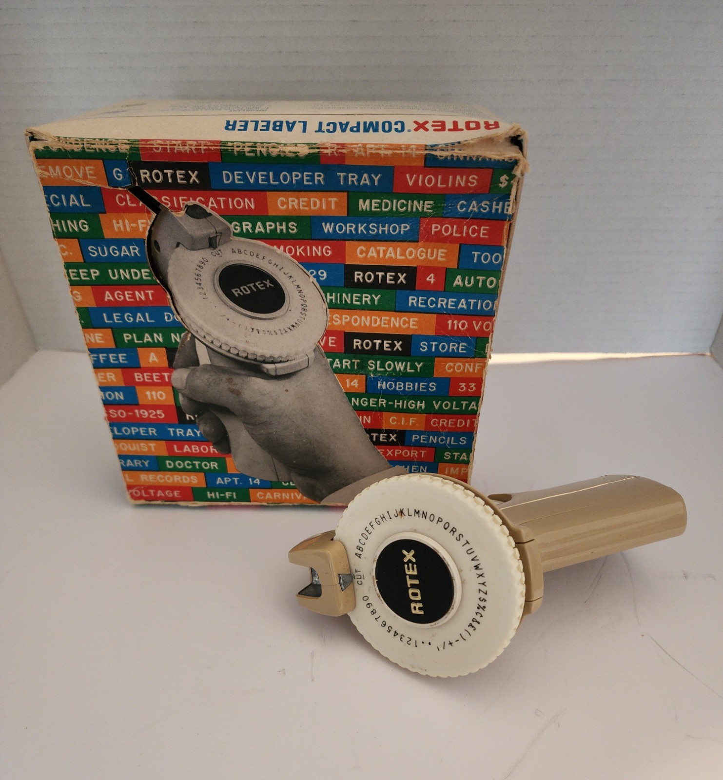 Vintage Rotex Compact Labeler with original box and Paperwork
