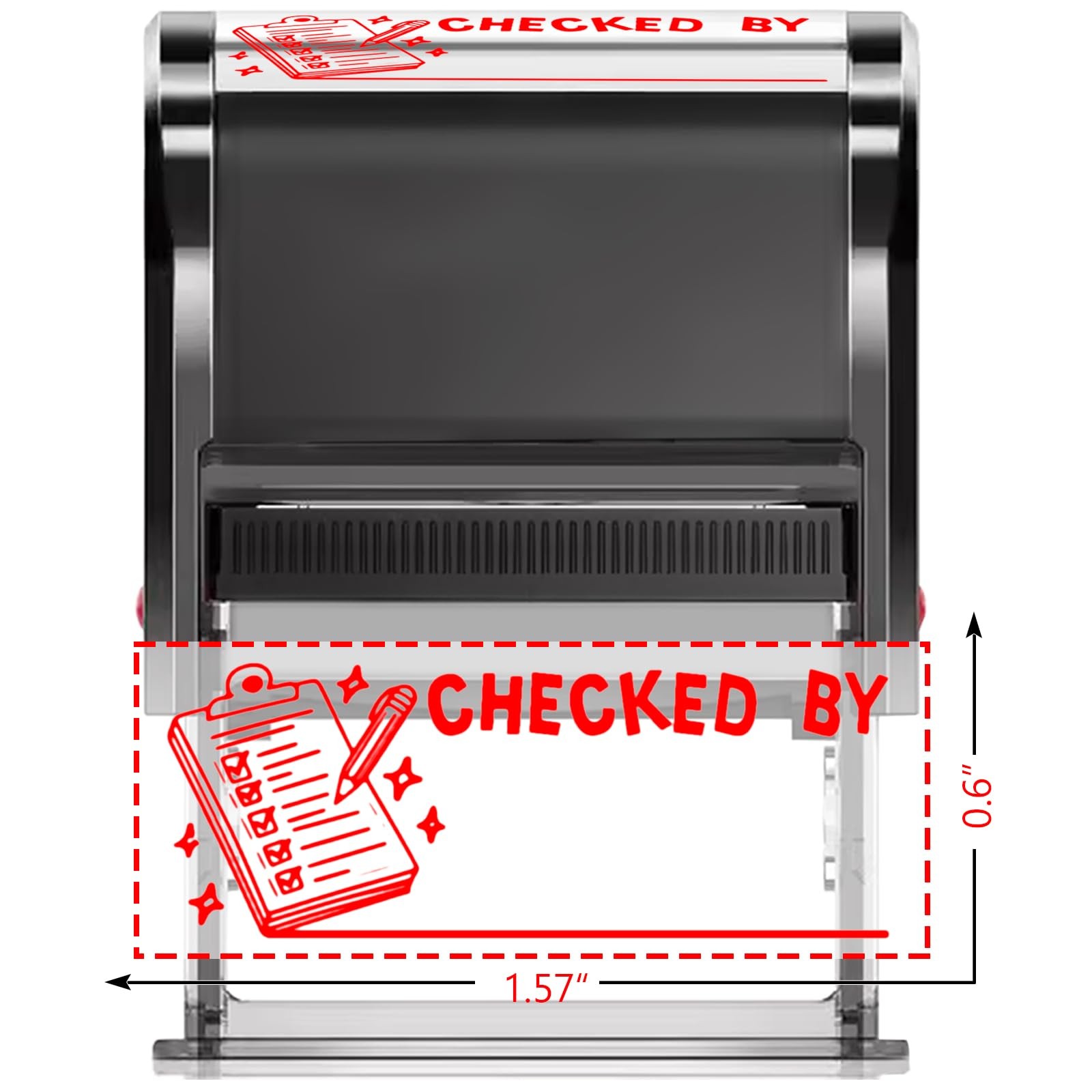Red Checked by Teacher Stamps for Grading,-Inking Checked by Stamps Personali...