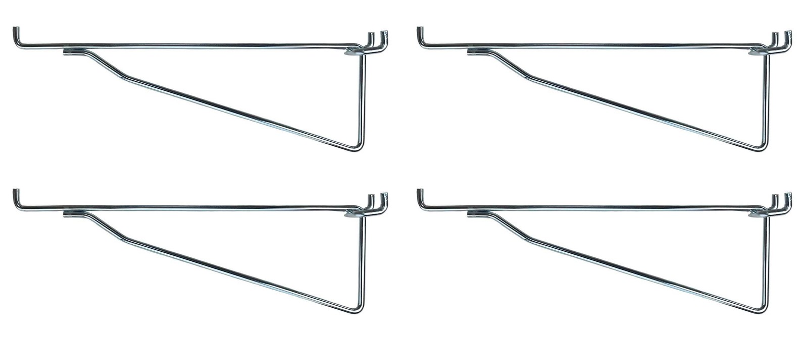 (4 Pack) 14 Inch Metal Mega Shelf Brackets for 1/8" 1/4" Pegboard & Slatwall