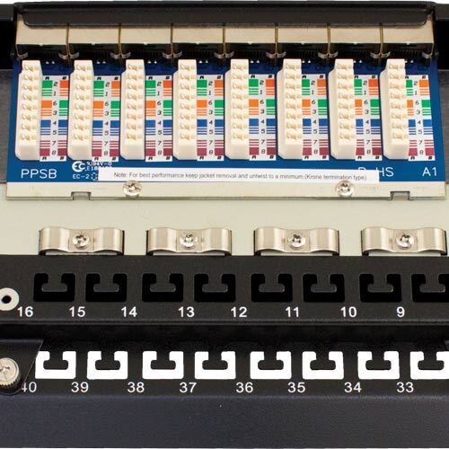 Cat5e 48‑Port Patch Panel 2U Vertical Cable 041‑373/48 – Networking Rack Mount