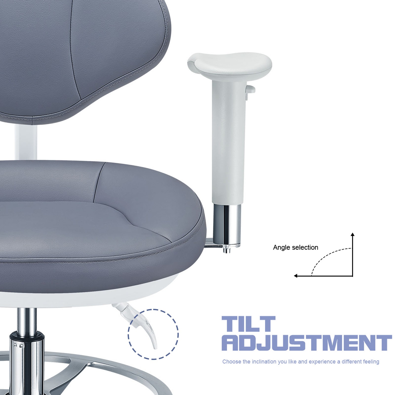 Dental Microscope Doctor's Chair with Armrest Ergonomic Dentist Stool Microfiber