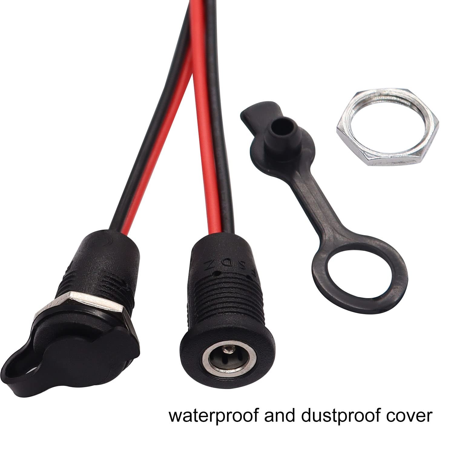 weideer 5Pcs 10A DC-099 DC Power Jack Cord Socket Female Socket, Black