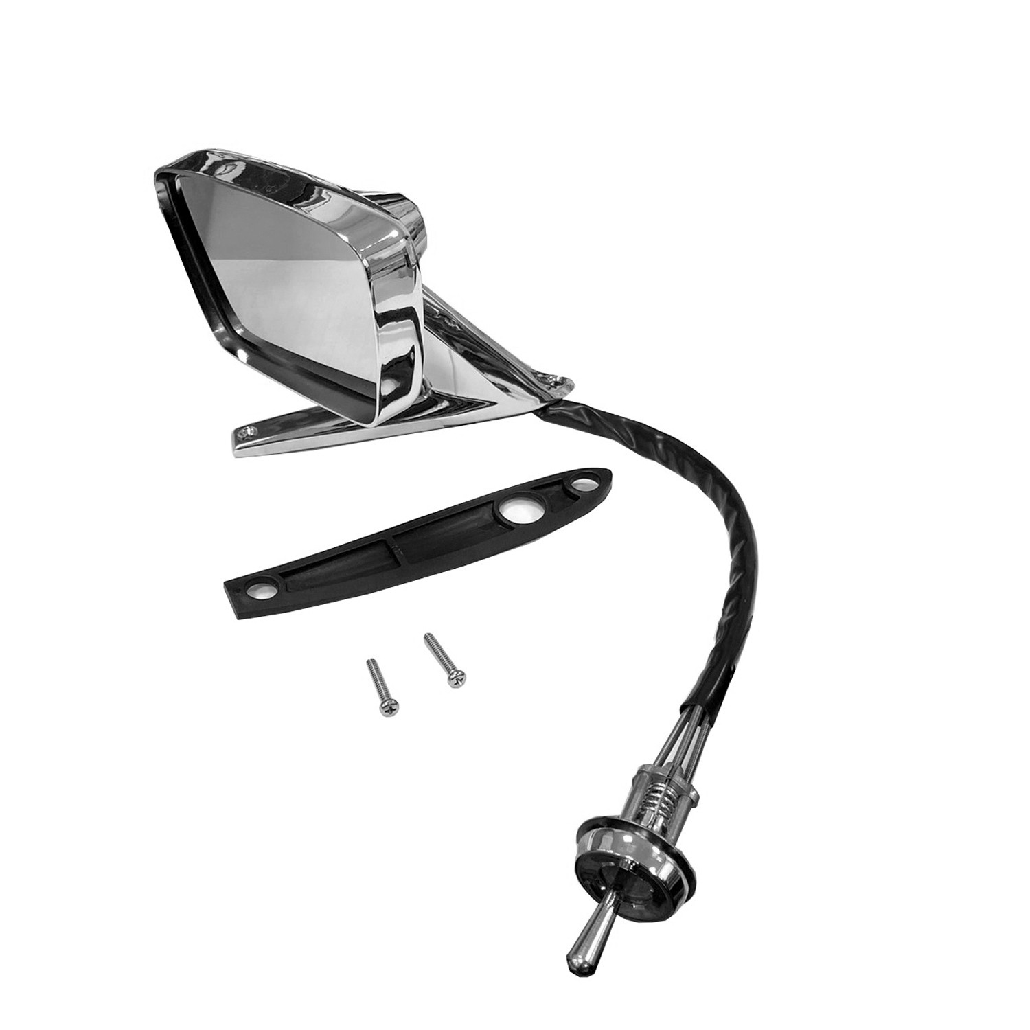Driver Side Mirror with Mechanical Remote 1967-1968 Ford Mustang 3021-410-671L
