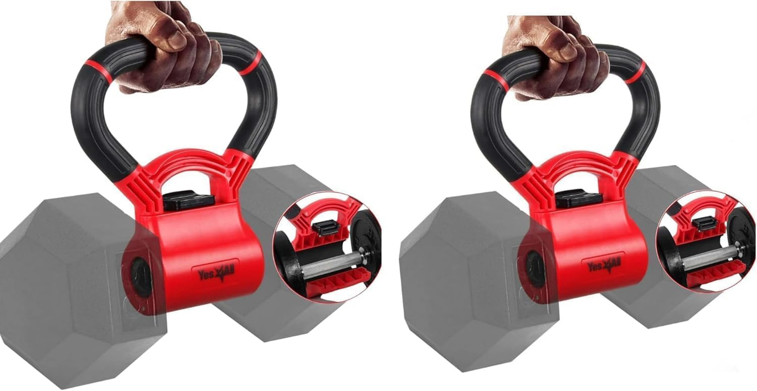 Kettlebells Grip, Dumbbell Grip Handle, Convert Dumbbells into Kettlebell for Ho