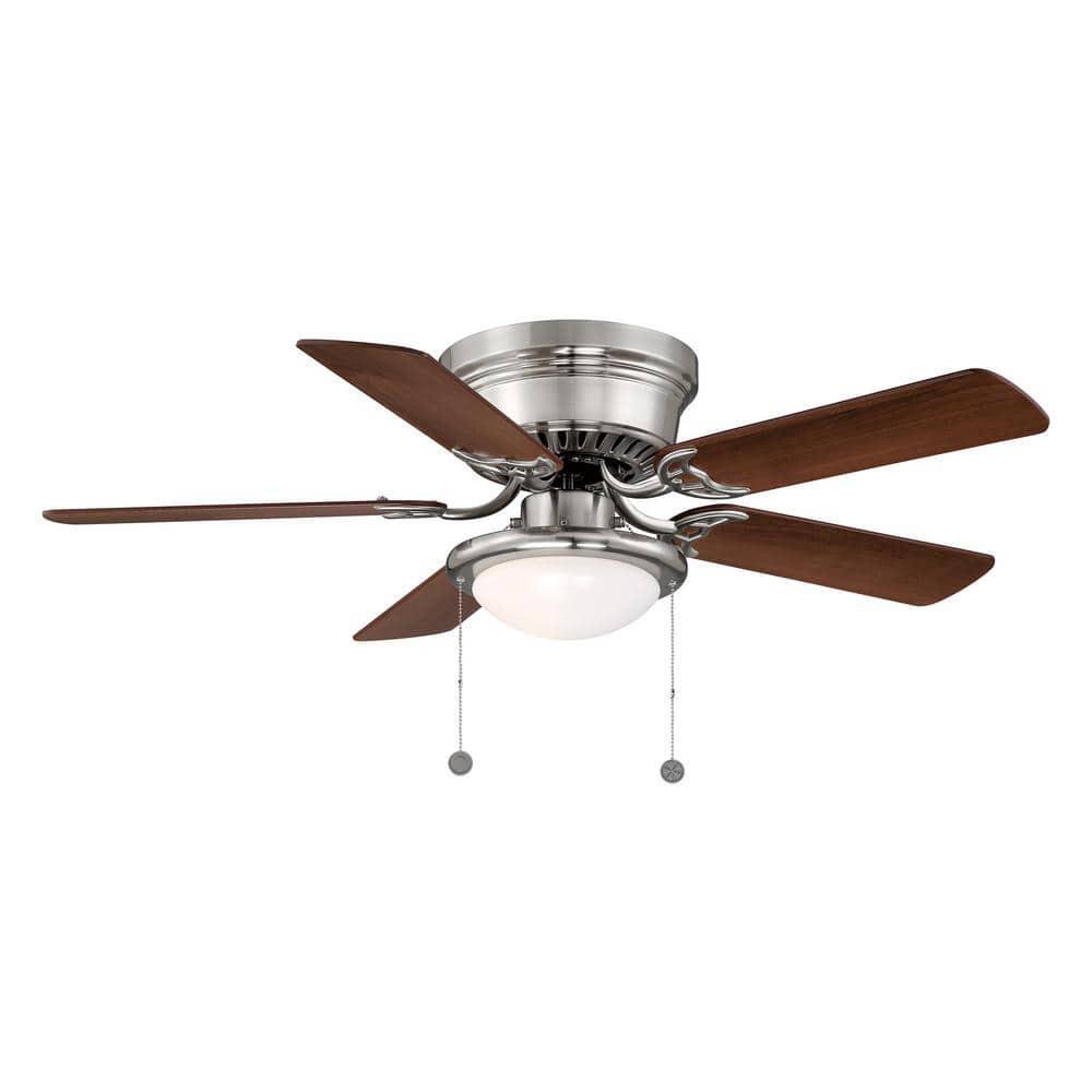 Ceiling Fan with Light Kit 44 in. LED Lighting Indoor Brushed Nickel Finish