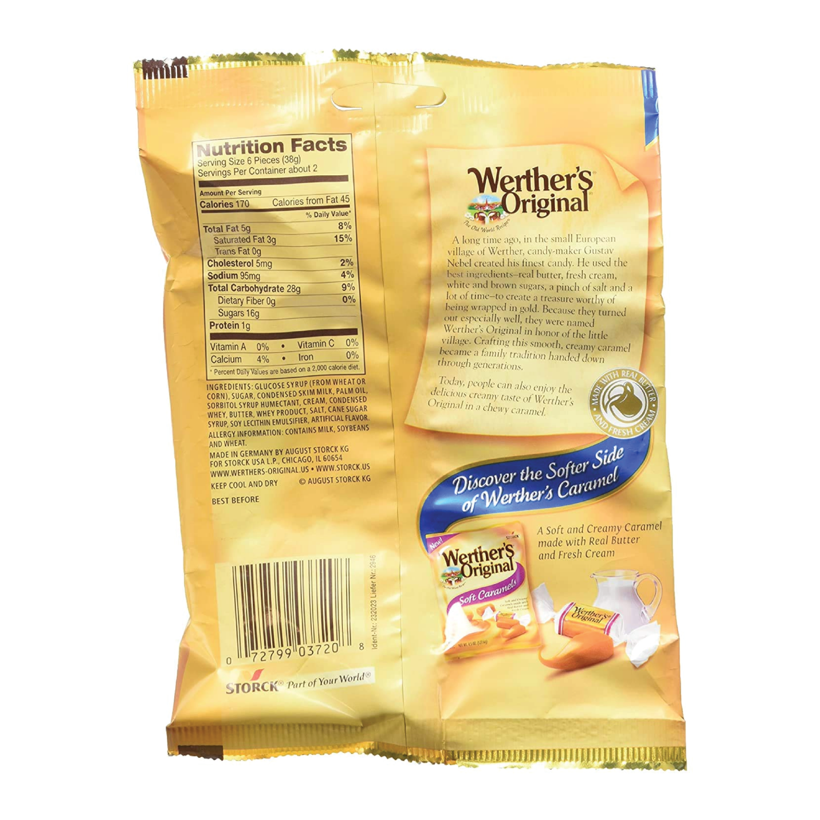 3x Bags Werther's Original Chewy Caramels Candies 2.4oz ( Fast Shipping! )