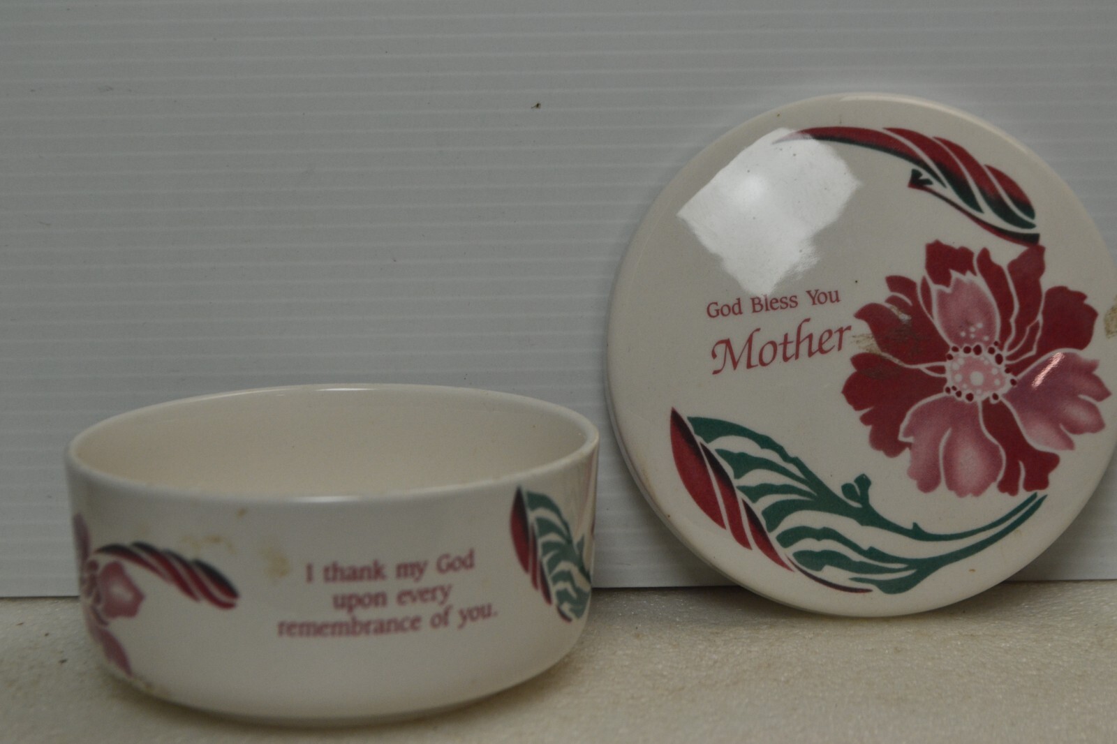 Trinket / Jewelry Box/Jar "God Bless You Mother"