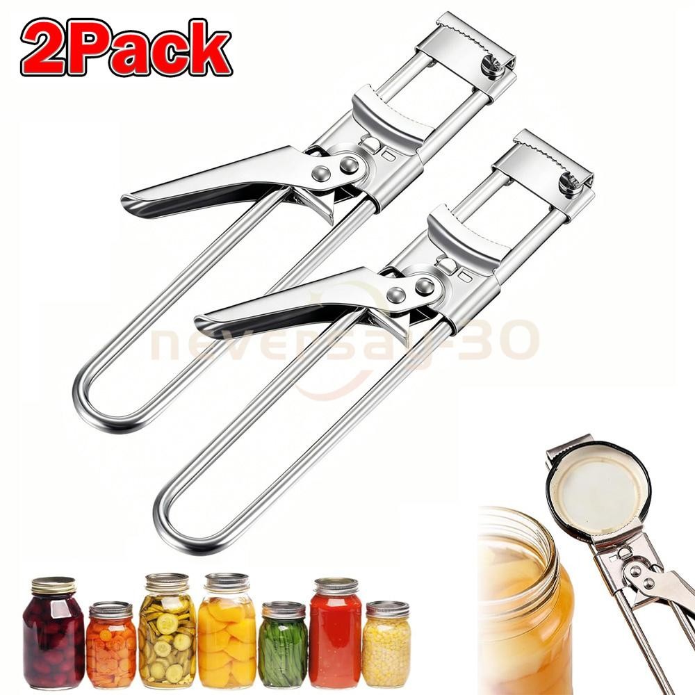 2PCS Adjustable Multifunctional Stainless Steel Can Opener Jar Lid Gripper US