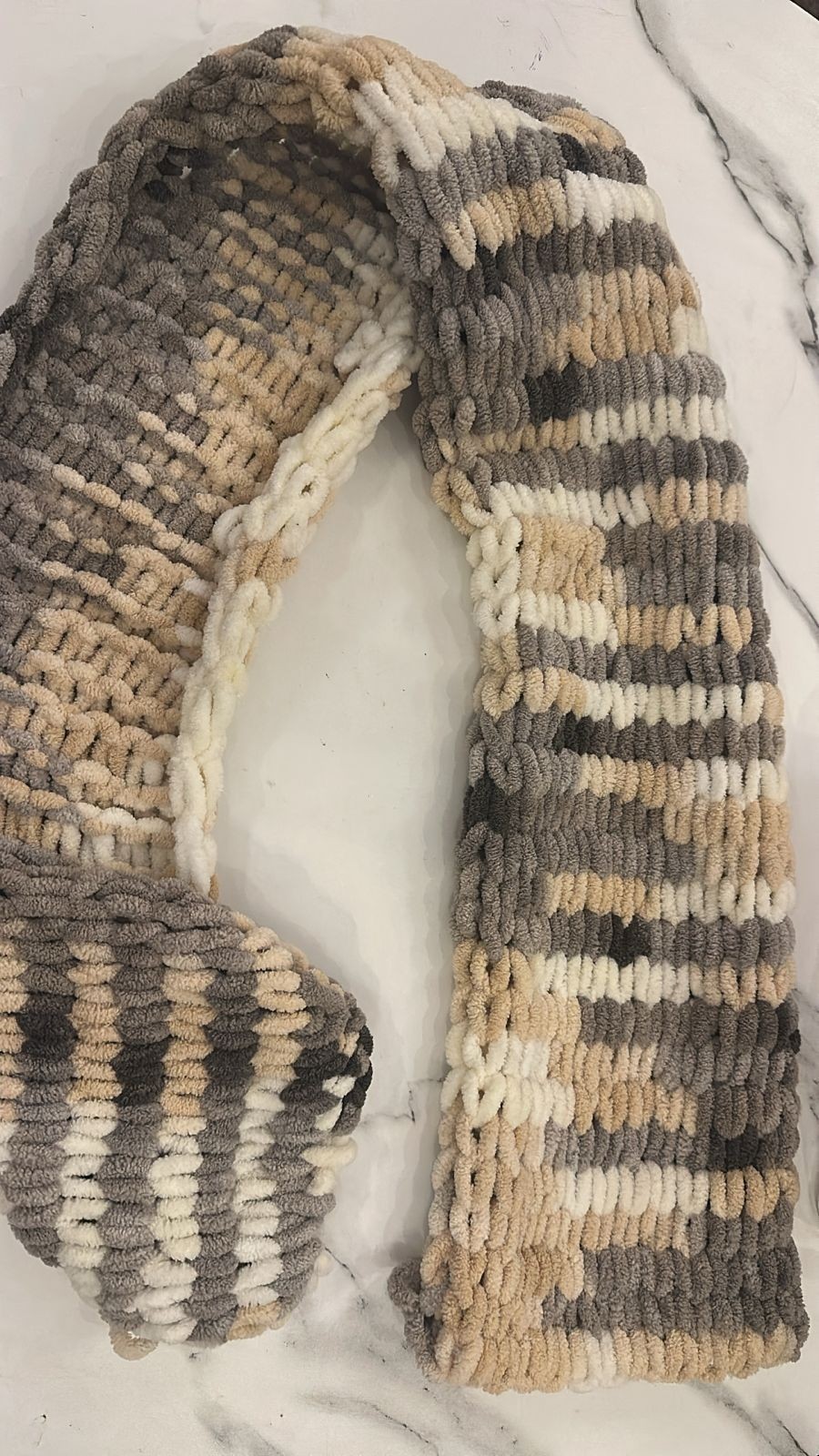 Handmade Chunky Knit Scarf woolوشاح صوف يدوي