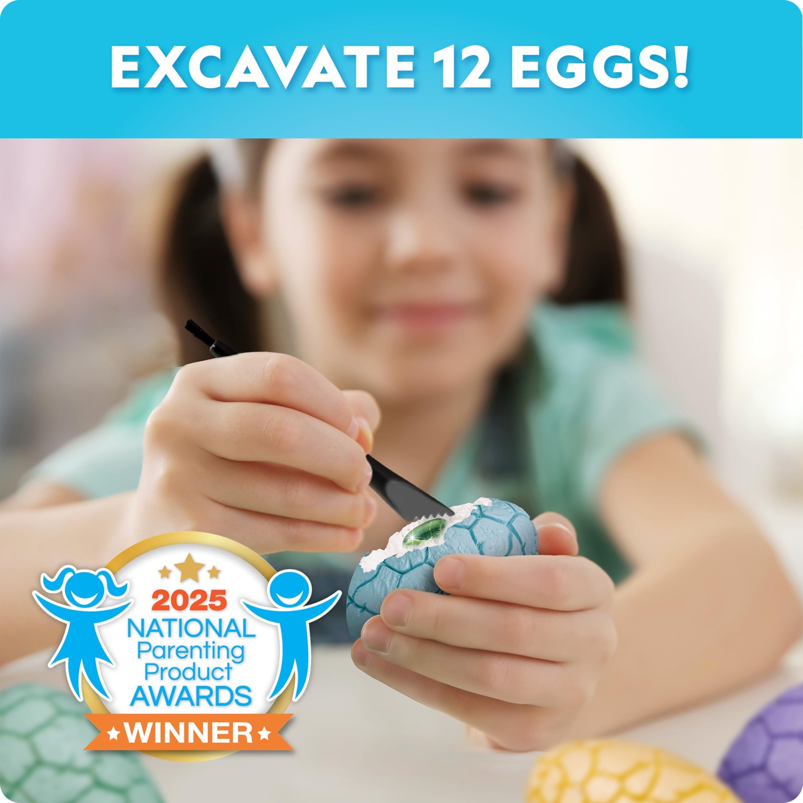 Easter Eggscavation Dig Kit - 12 Easter Egg Dig Bricks with Real Gemstones & ...