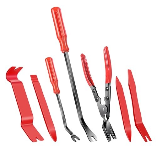 7 Pcs Auto Trim Removal Tool with Plastic Pry Tool, Automotive Car Trim Rivet