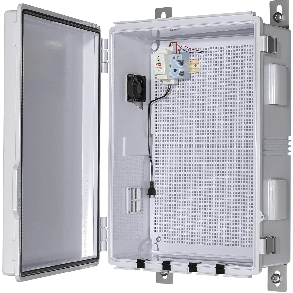 ANIMACYN Outdoor Electrical Box with Thermostat Fan Clear Cover Waterproof