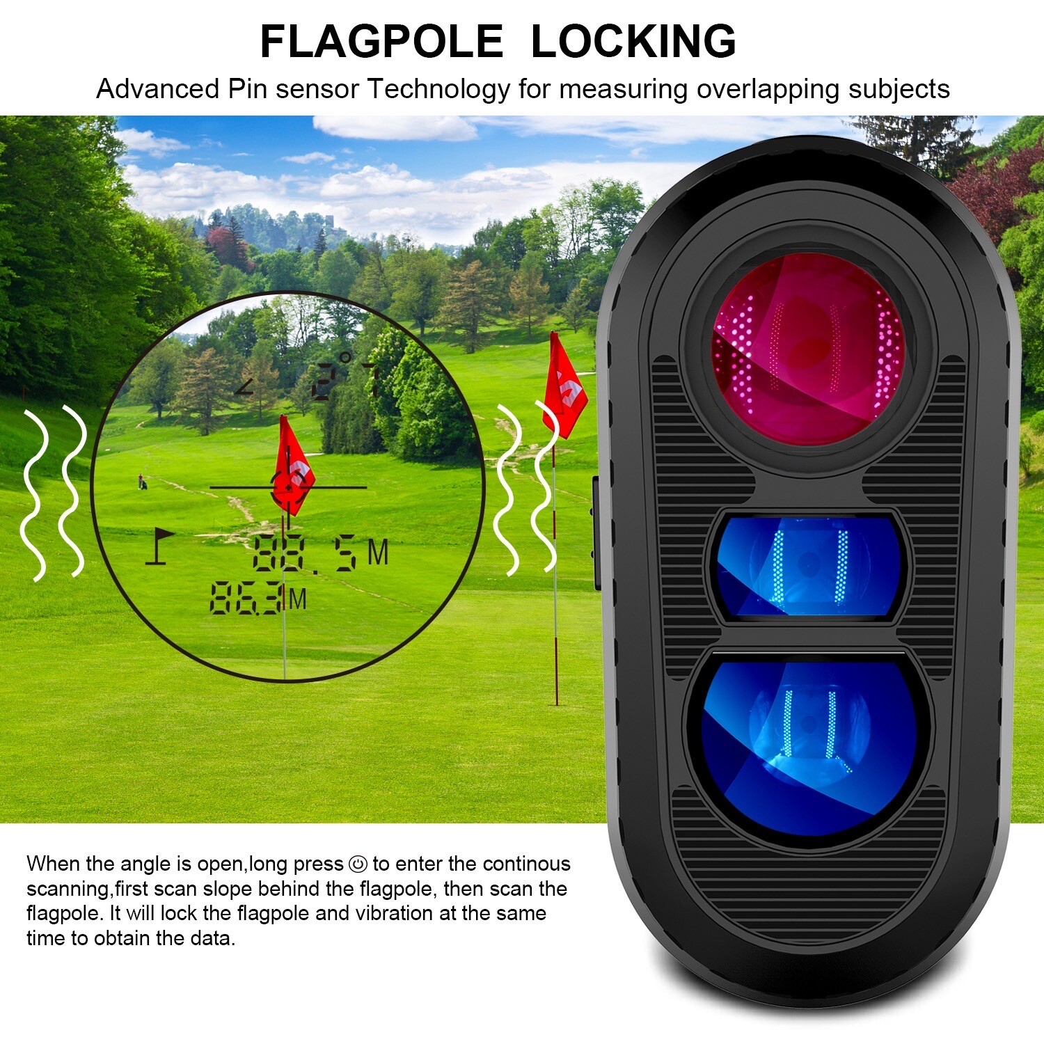 Golf Range Finder with Slope for Golfing Hunter - 6X Magnification High