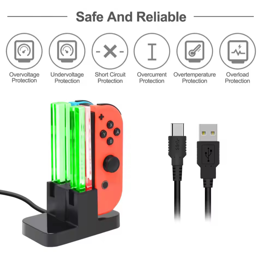 Switch Controller Charger Nintendo Joy-Con Charging Dock LED Indicator