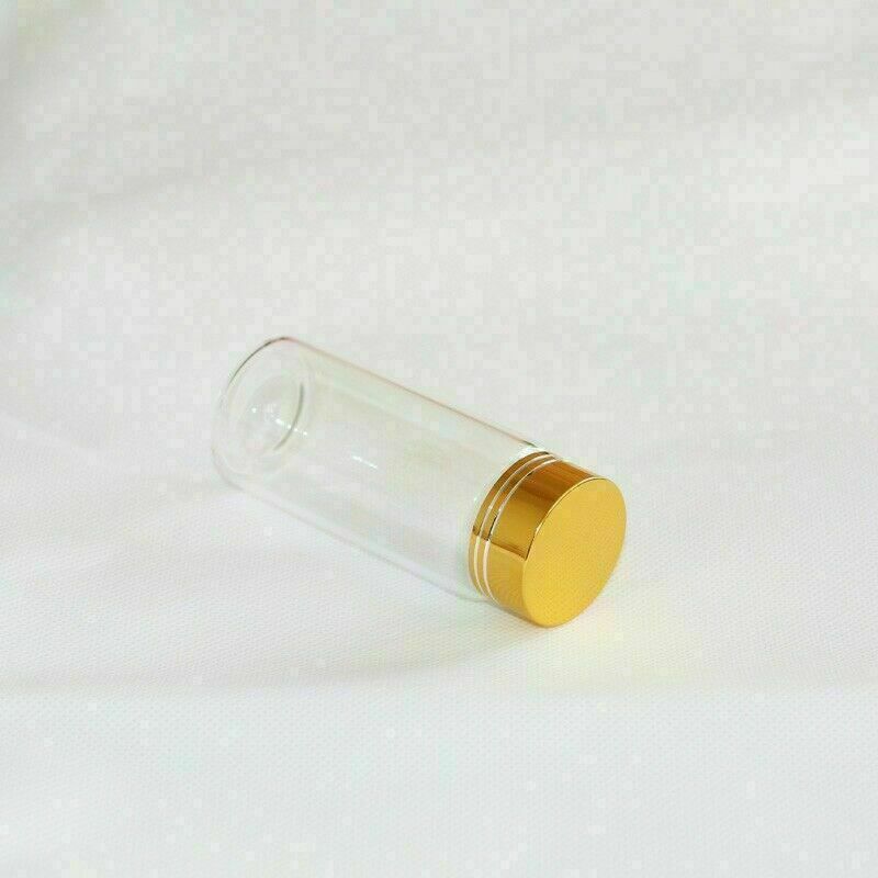 2Pcs 37x90mm Tiny Small Empty Clear 65ml Bottles Glass Vials With Screw Cap Hot