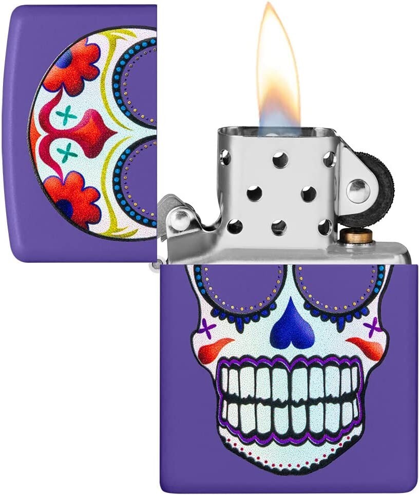 Zippo Suger Skull Design Purple Matte 49859