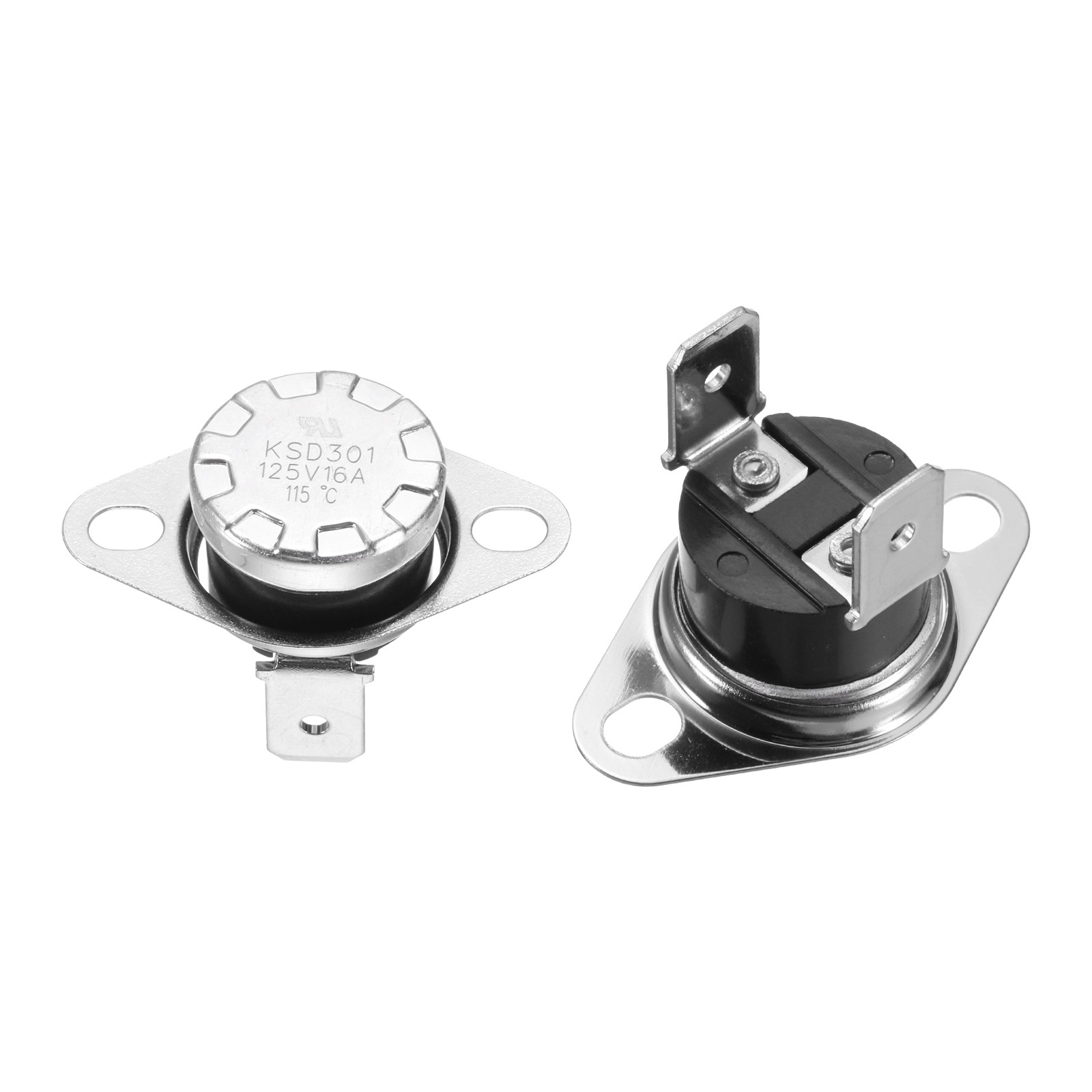 2Pcs KSD301 Thermostat 115°C/239°F 16A Normally Closed Switch Bakelite