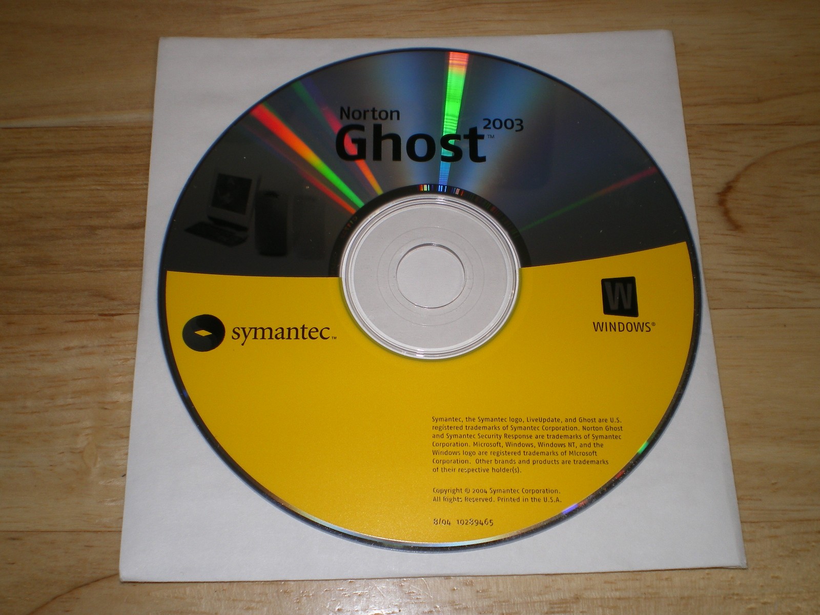 Norton Ghost 10 & 2003 on CDROM with Product Key and Installation Instructions