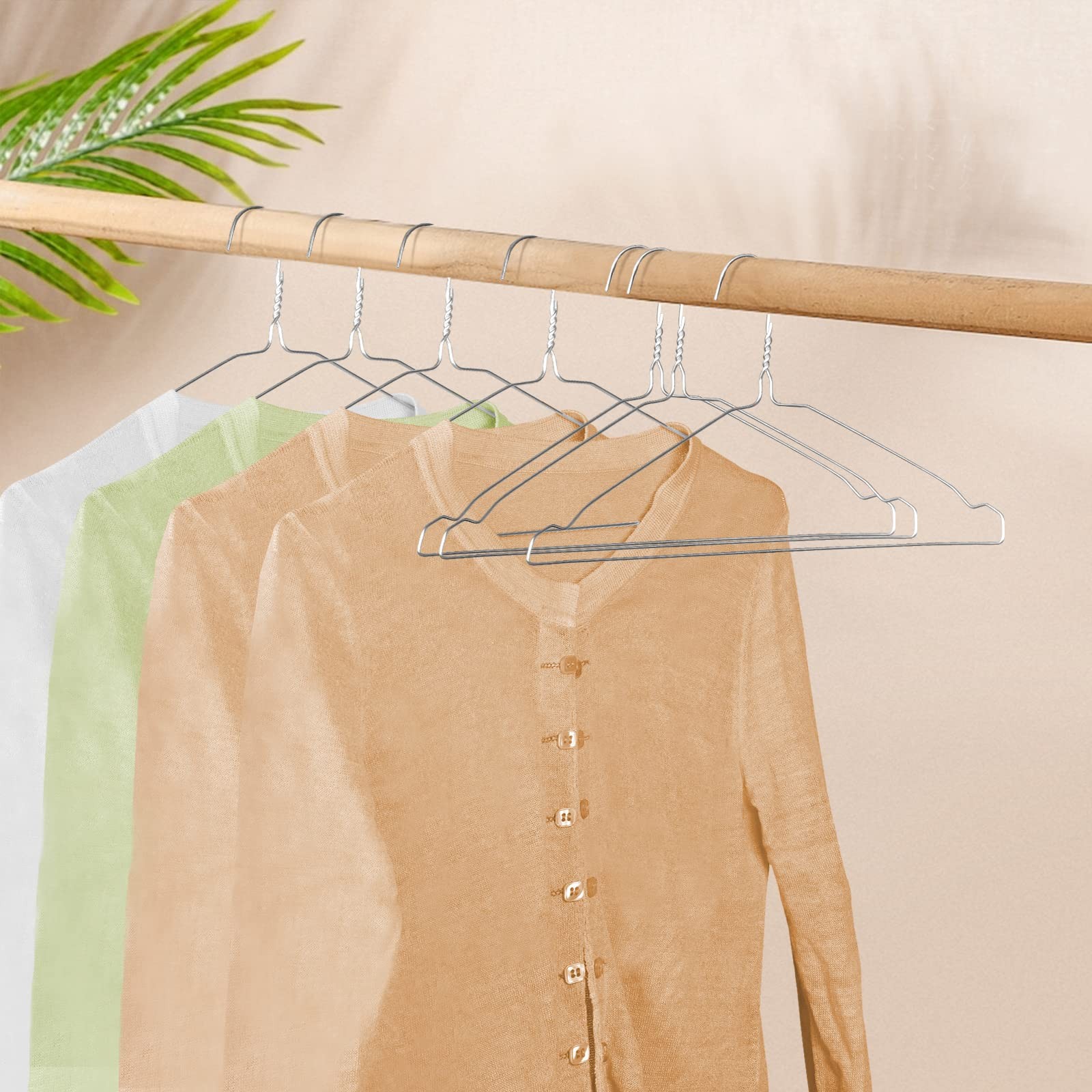 Wire Metal Clothes Hangers Bulk 100 Pack with Groove, 16.7 Inch, 12 Gauge Ult...
