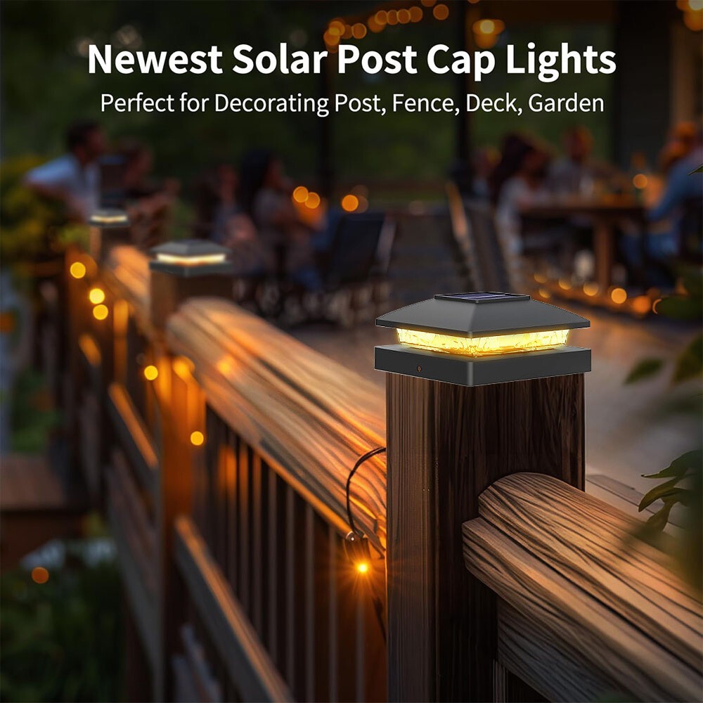 4/8/12Pack Solar Post Cap Light For 4x4 Outdoor Waterproof LED Deck Fence Light