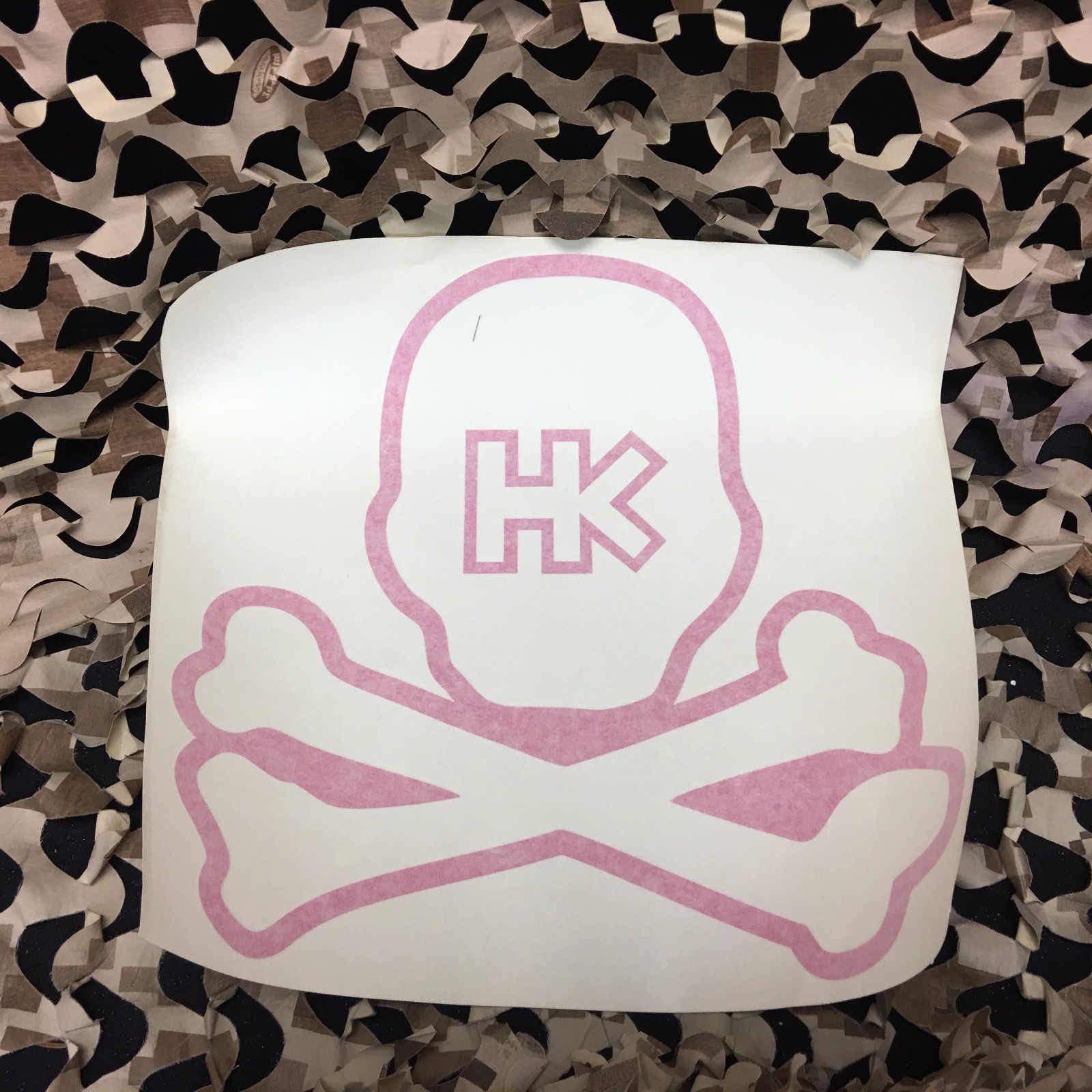 NEW HK Army Paintball Car Sticker - 15" Giant Pink HK Skull