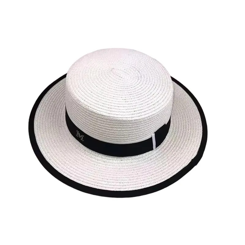Women's Spring and Summer British Houndstooth Top Hats Seaside Sun Protection.