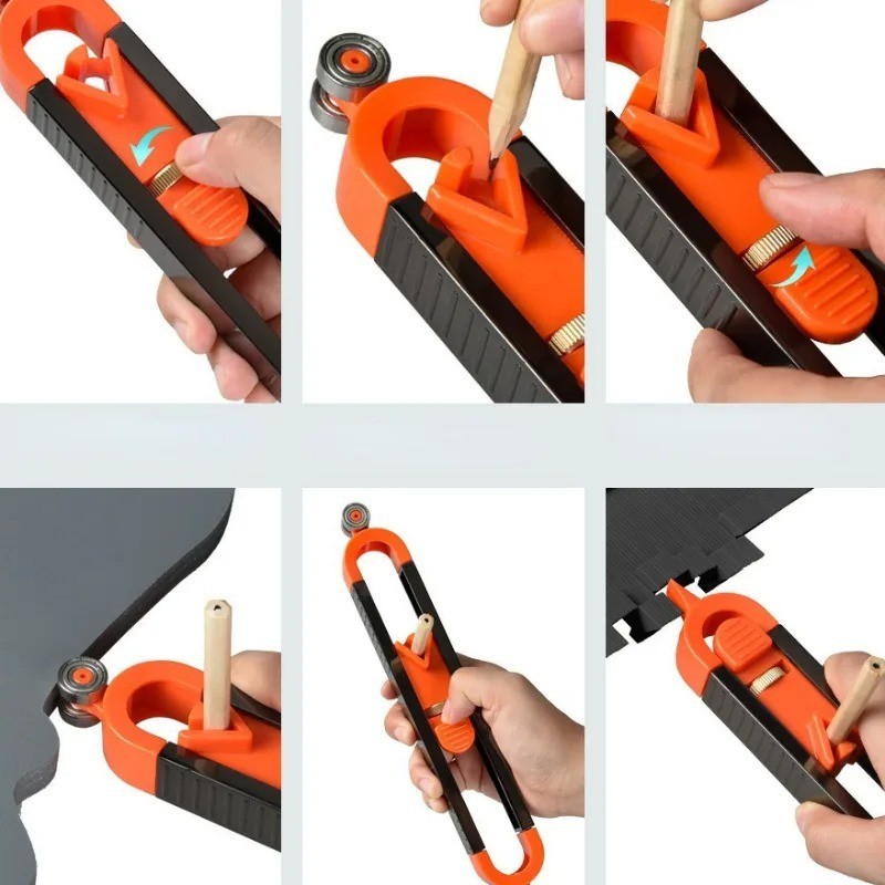 Profile Scribing Ruler Contour Gauge with Lock - Precise Scribe Tool Woodworking