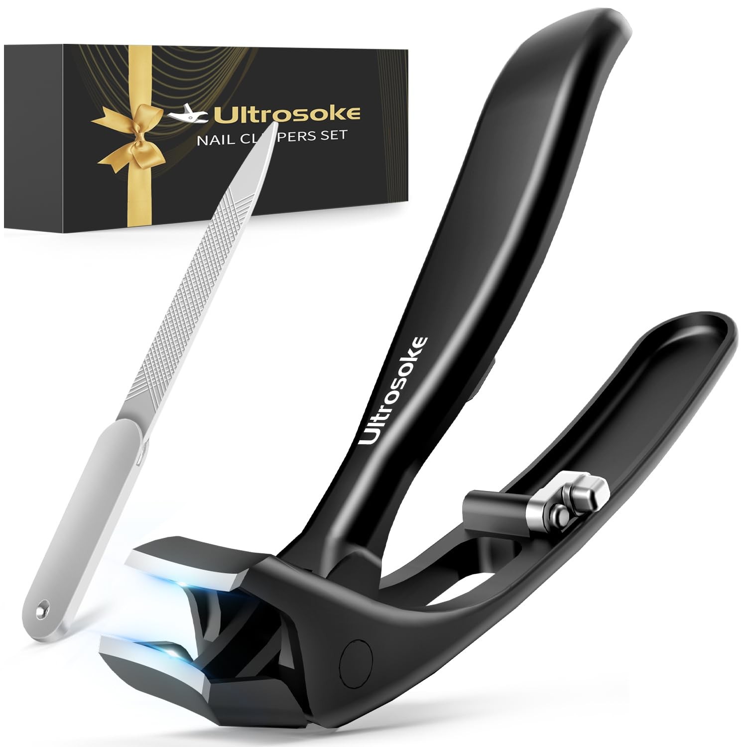 Toenail Clippers for Seniors Thick Toenails, Angled Head Toe Large, Black