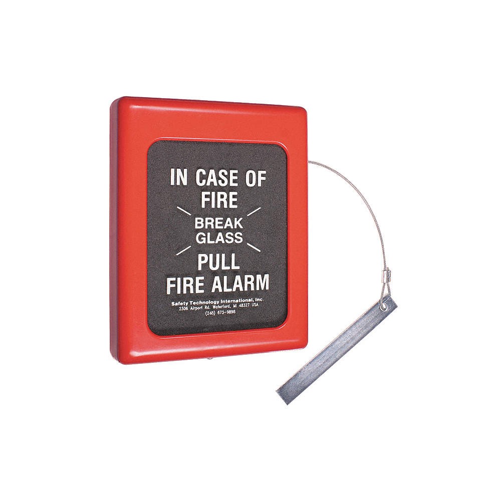SAFETY TECHNOLOGY INTERNATIONAL STI-4100 Fire Alarm Break Glass Cover,6.5 x 9 In