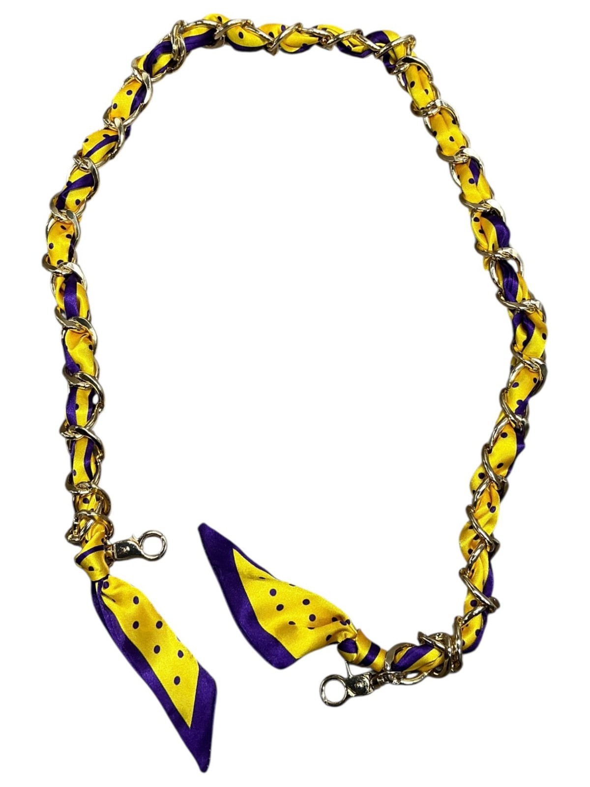 Gameday Purple and Yellow with gold chain purse strap shoulder strap 40"