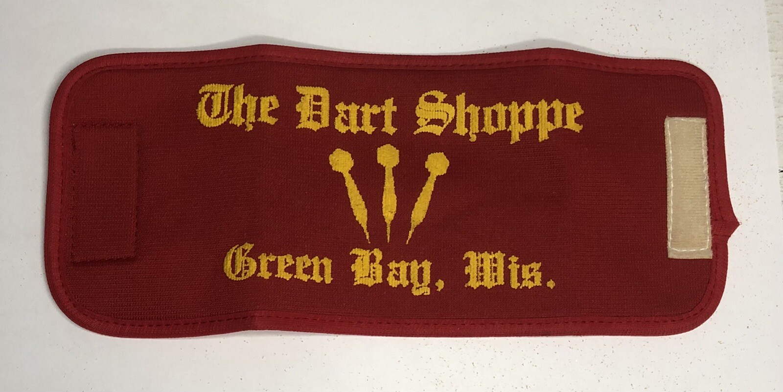 Vintage The Dart Shoppe Green Bay Wisconsin Arm Band Wristband Red Yellow