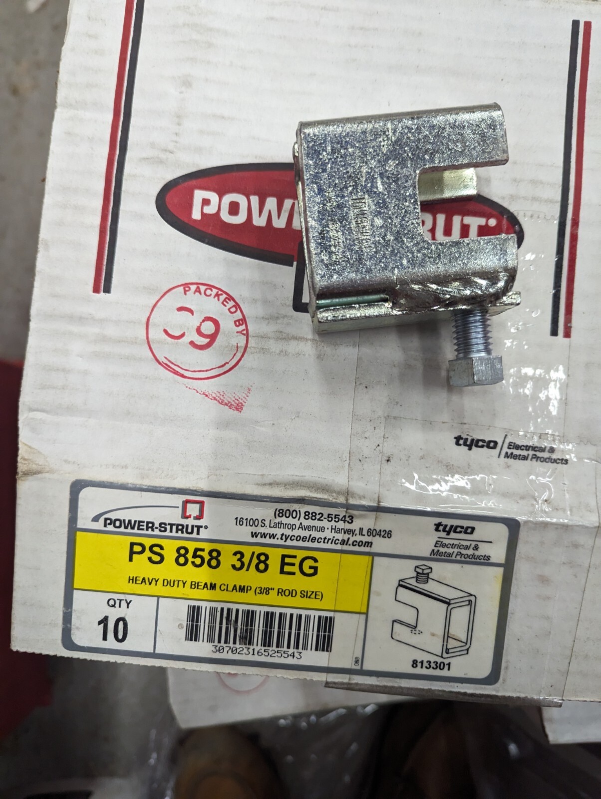 Power-Strut PS 858 3/8, Heavy Duty Suspension Rod Beam Clamps 10 PCS