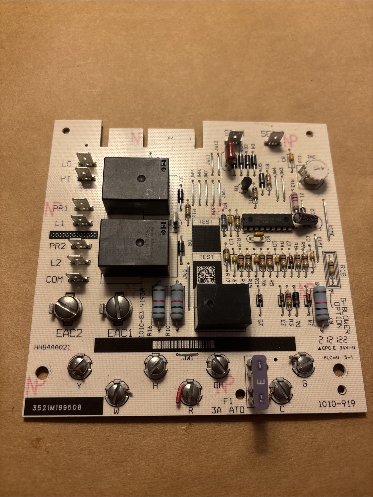 Carrier Bryant HH84AA021 Control Board 1010-919