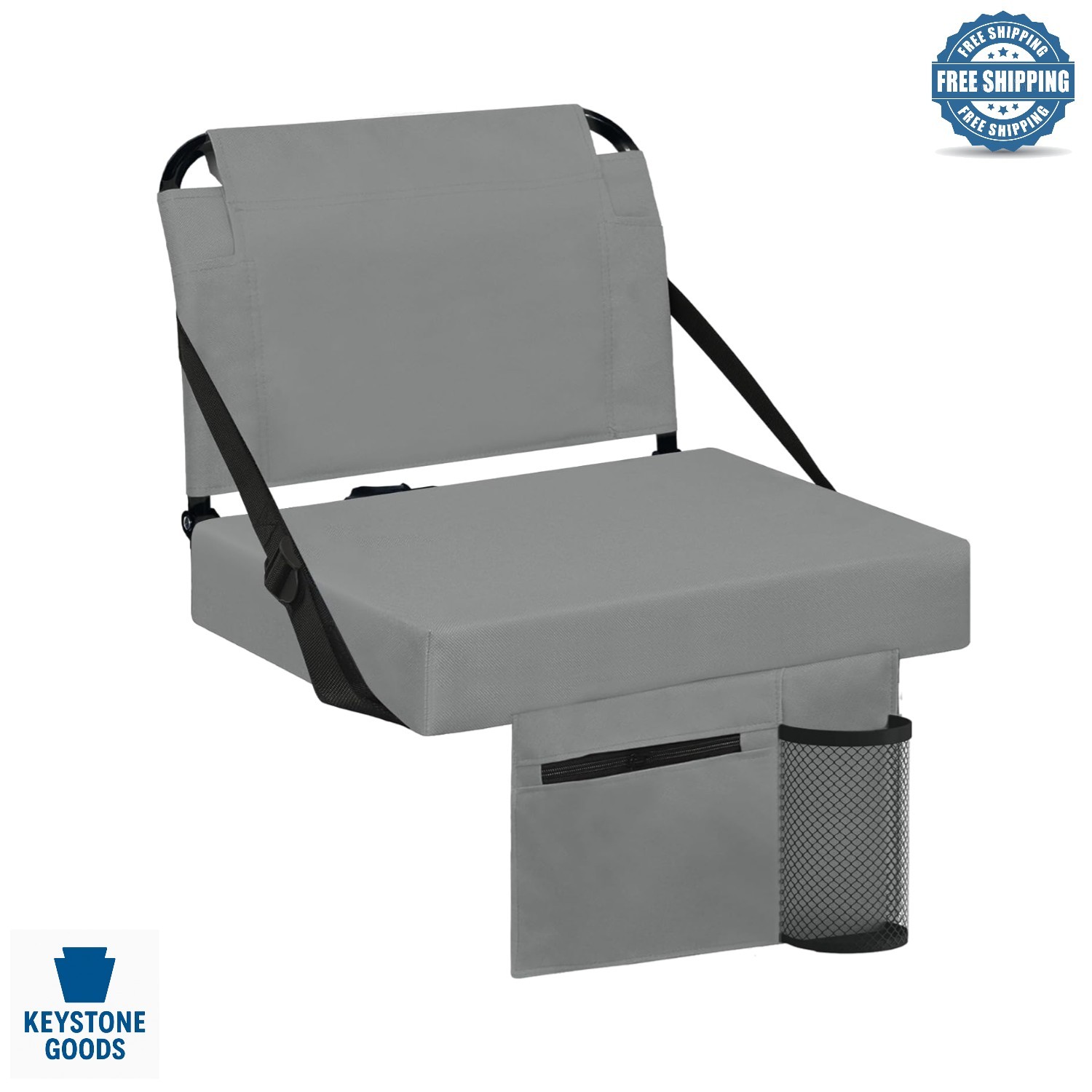 ComfortSoft Stadium Bleacher Chair with Back Support & Padded Cushion