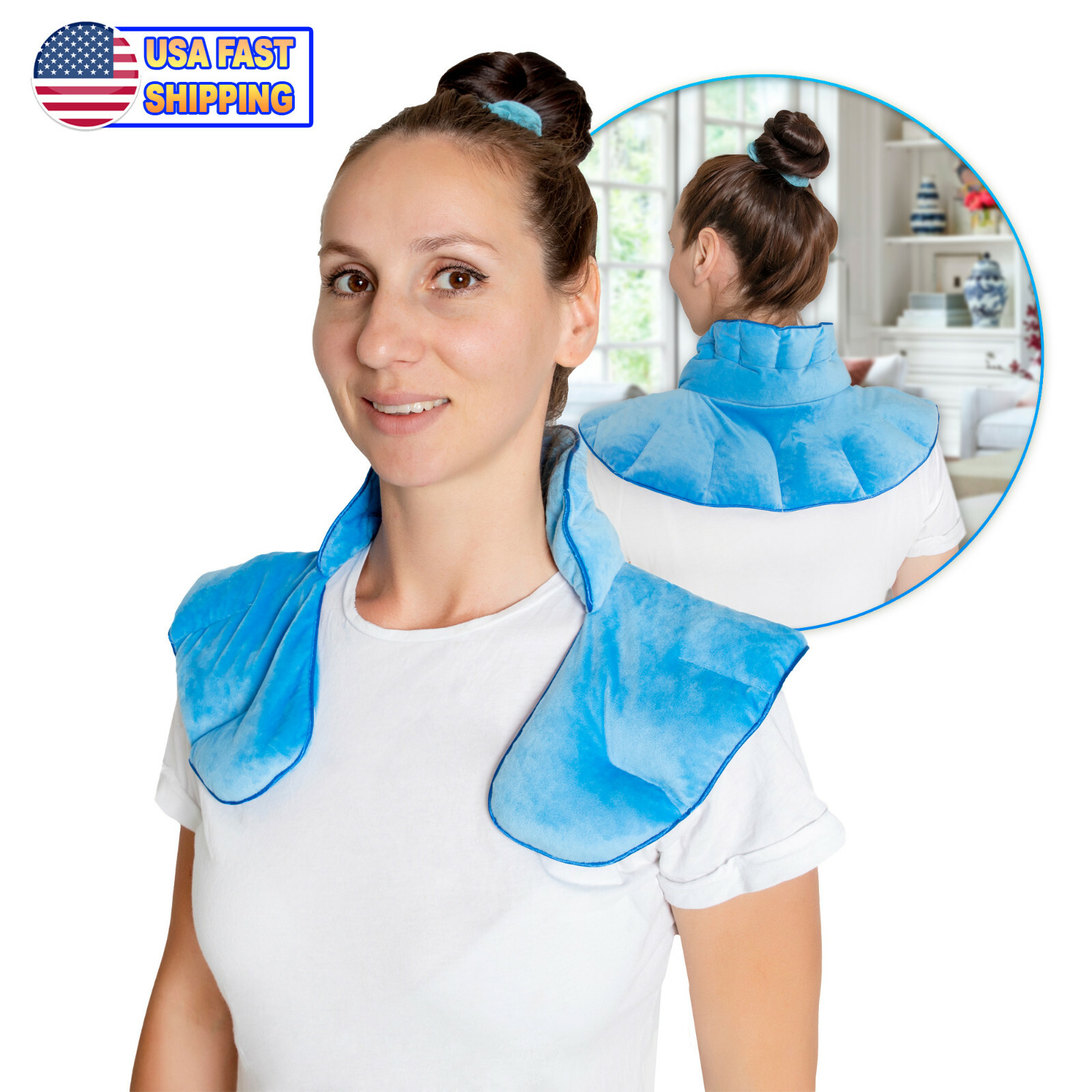 Warm Cooling Neck Shoulder Wrap Pad Herbal Aromatherapy Soothing Muscle Tension
