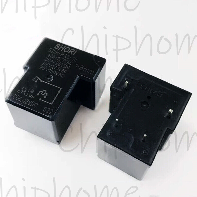 1PC SHORI S12H-PAS-12 12VDC Power Relay 4Pins 40A 277VAC