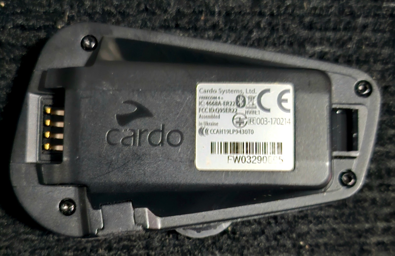 Cardo Freecom 4+ Motorcycle Bluetooth Intercom Unit ONLY (Dial Broken)
