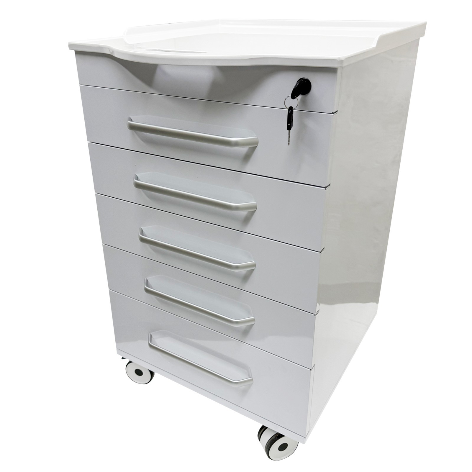 5-Layer Mobile Lab Storage Cabinet Bedside Table for Office Organization Utility